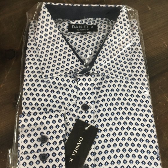 NWT Tailored Slim Fit Men's Dress Shirt Daniel K - Picture 9 of 10